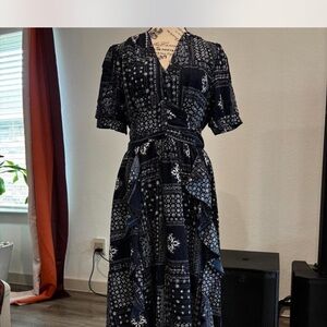 Elegant Black and White Patterned Dress